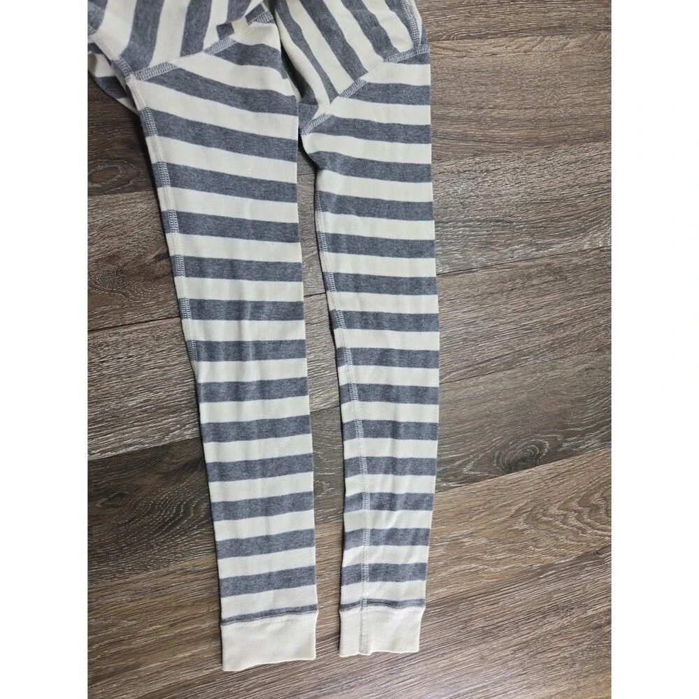 EUC Hanna Andersson Gray White Stripe Pajama Top US 12 (150cm) Organic Cotton